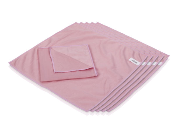 Perlglanz Glas und Fenstertuch rosa, 6 Stk. Perlglanz Glas und Fenstertuch rosa, 6 Stk.